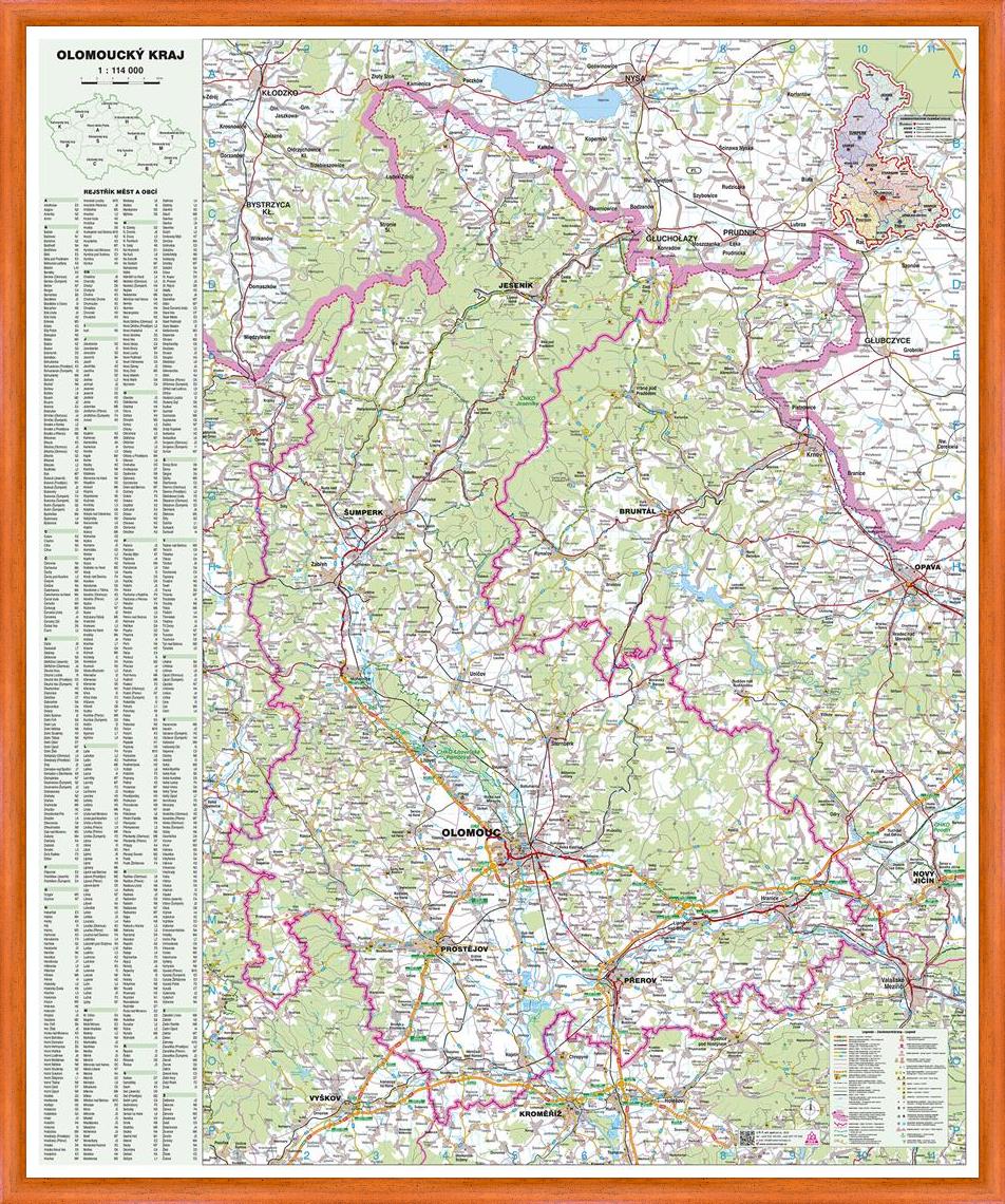 Nástěnná mapa Olomoucký kraj (PF)