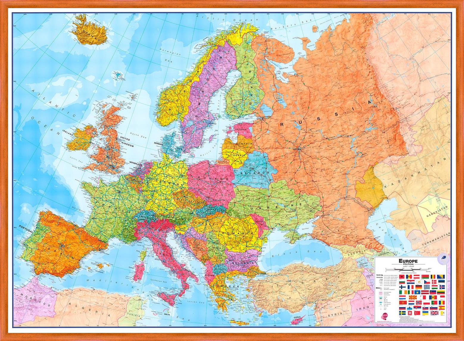Politická nástěnná mapa Evropy CE3200 - výprodej