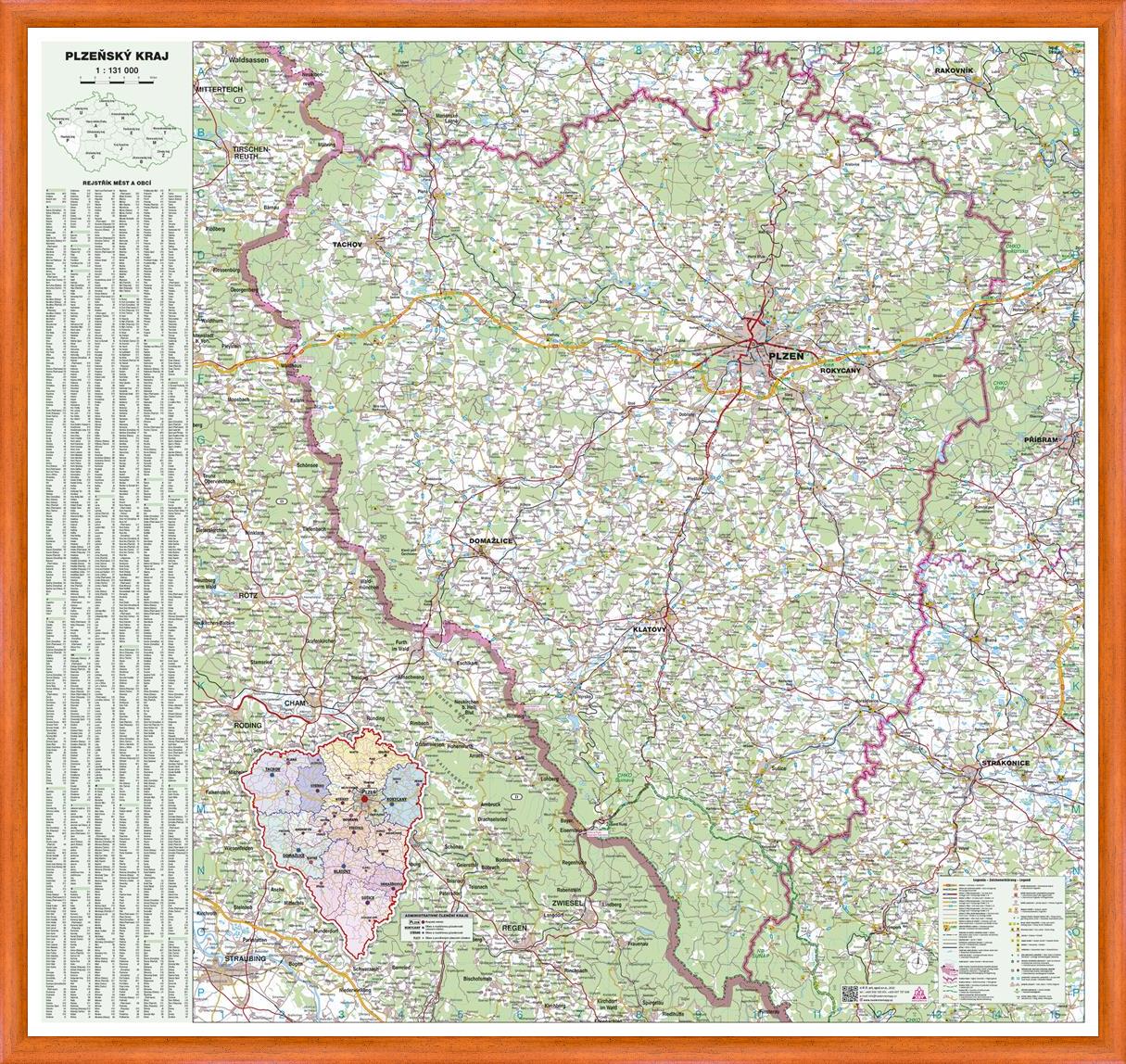Nástěnná mapa Plzeňský kraj (PF)