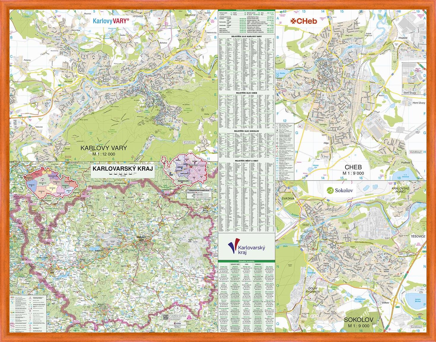 Nástěnná mapa Karlovarský kraj PF130

