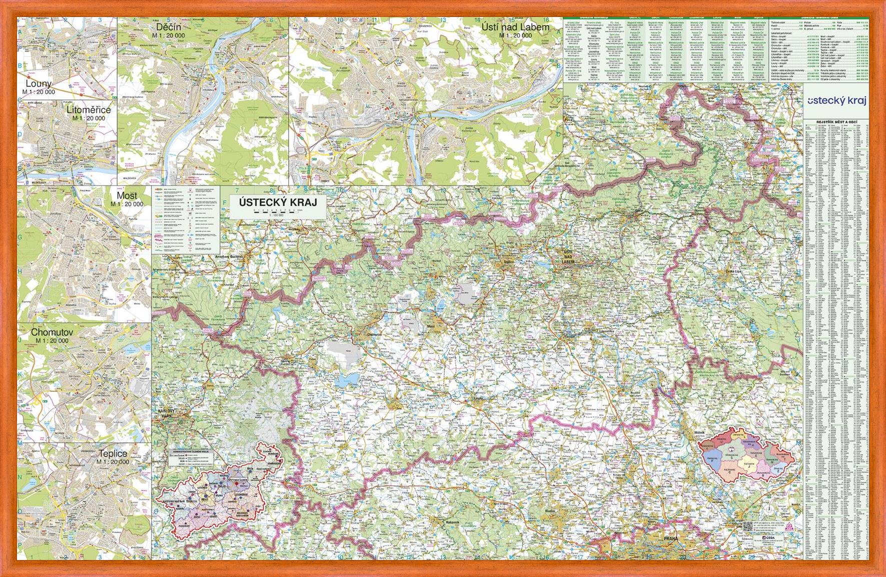 Nástěnná mapa Ústecký kraj PF130