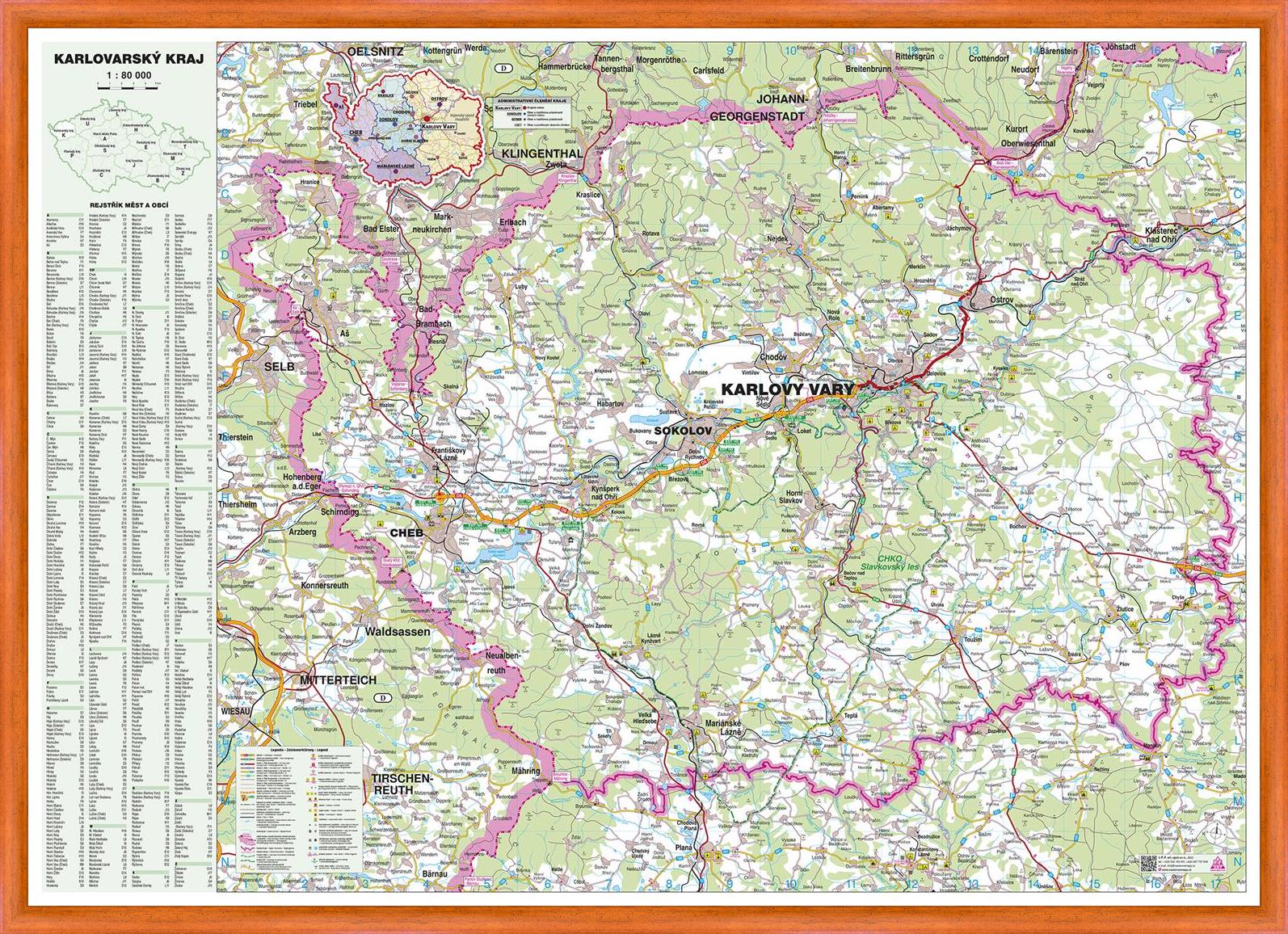 Nástěnná mapa Karlovarský kraj (PF)