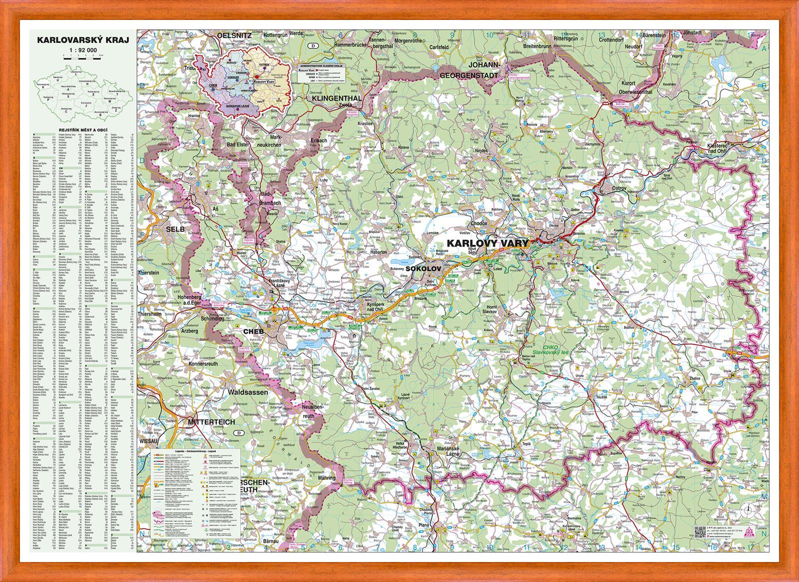 Nástěnná mapa Karlovarský kraj (PF)