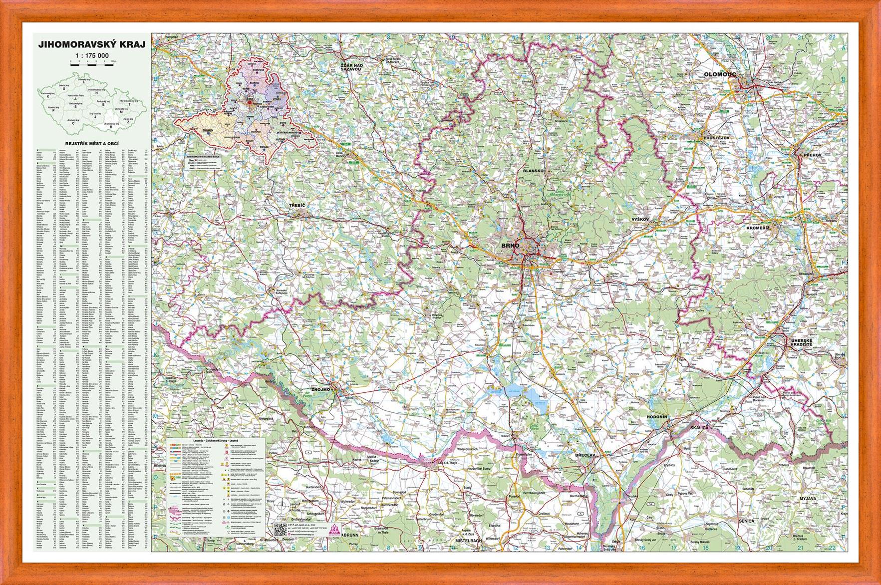 Nástěnná mapa Jihomoravský kraj (PF)