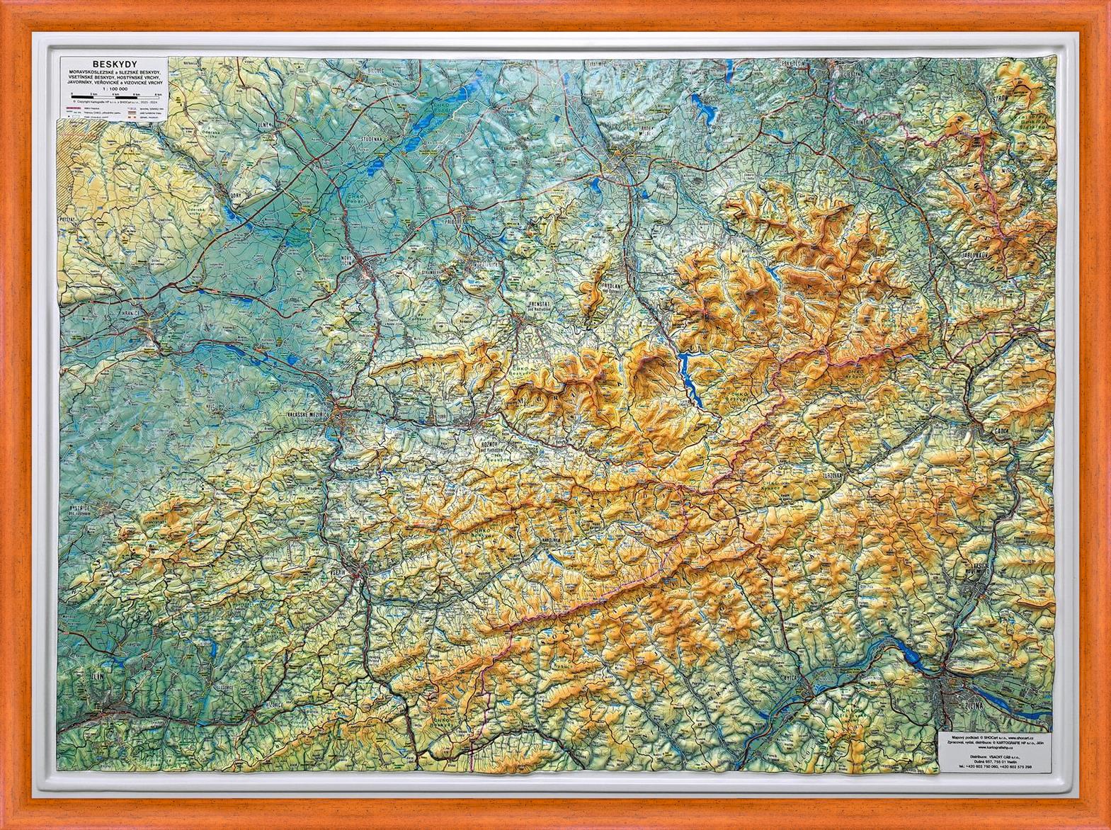 Plastická mapa Beskydy