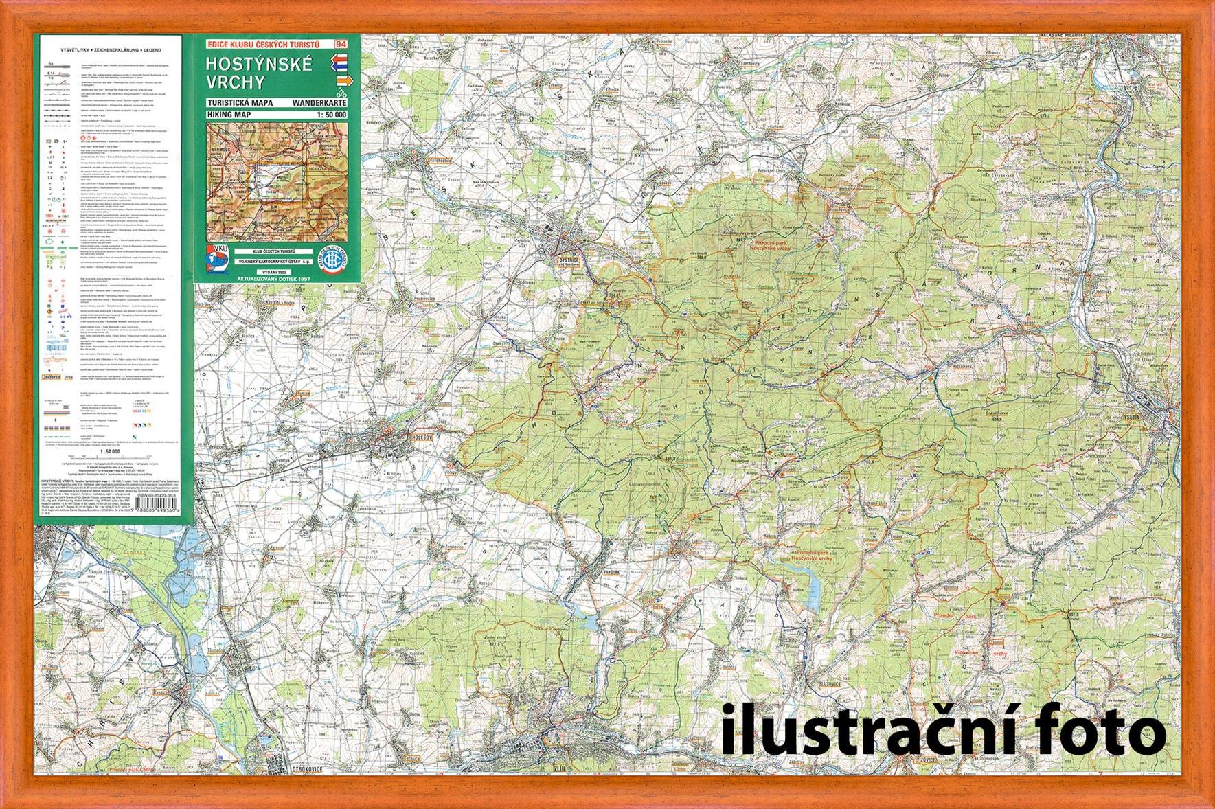 Nástěnná mapa Hostýnské vrchy - turistická (94)