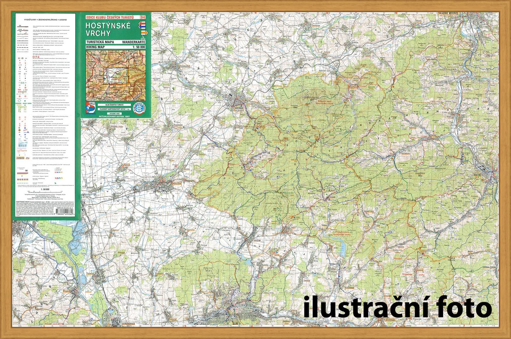 Nástěnná mapa Okolí Brna - Slavkovské bojiště a Ždánický les - turistická (87)