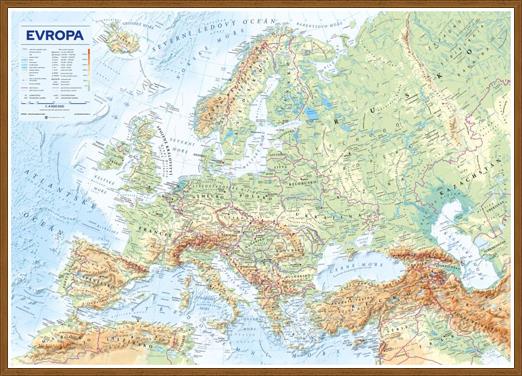 Zeměpisná nástěnná mapa Evropy v češtině EX4500